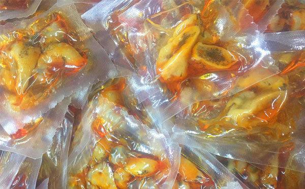 香辣牛牛肉、鮑螺肉